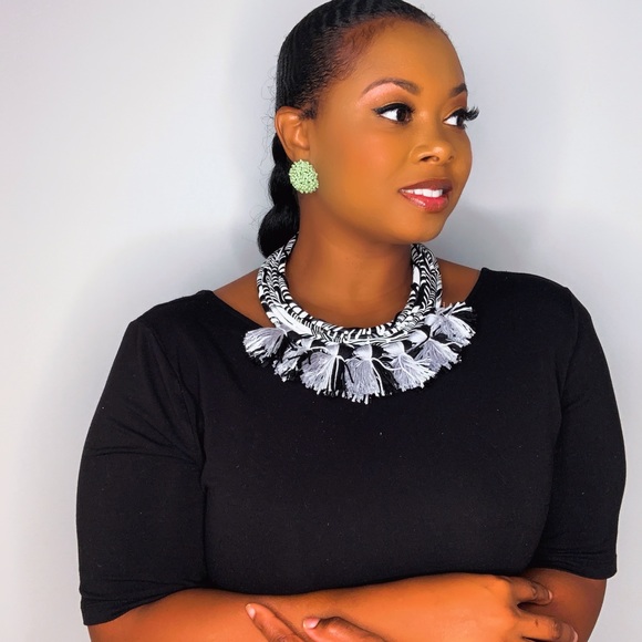 Colorful Boho Button Earrings Sea Green - Picture 6 of 8